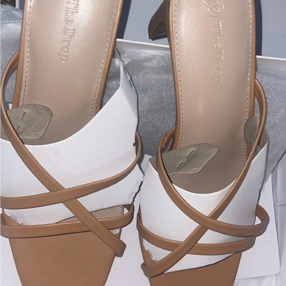 The Drop Amelie Square Toe Slip On Sandals Size US 8 Strappy